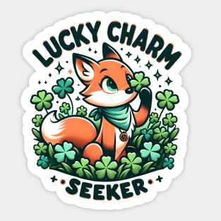 St. Patrick's day Fox Lucky Charm Seeker Sticker